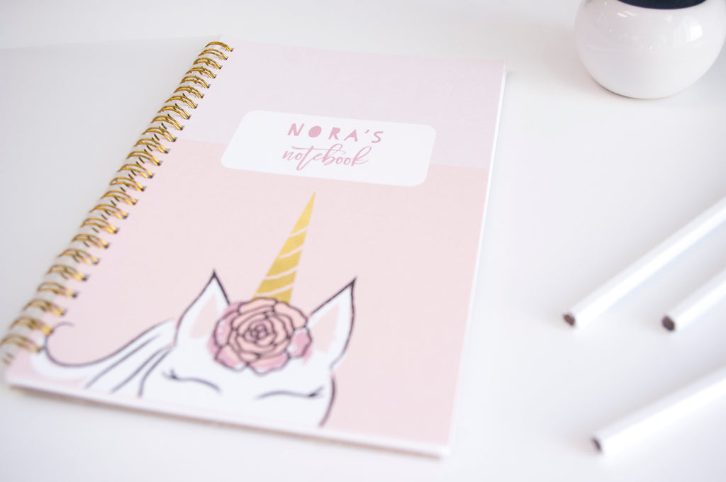 Personalized Kids Unicorn Notebook