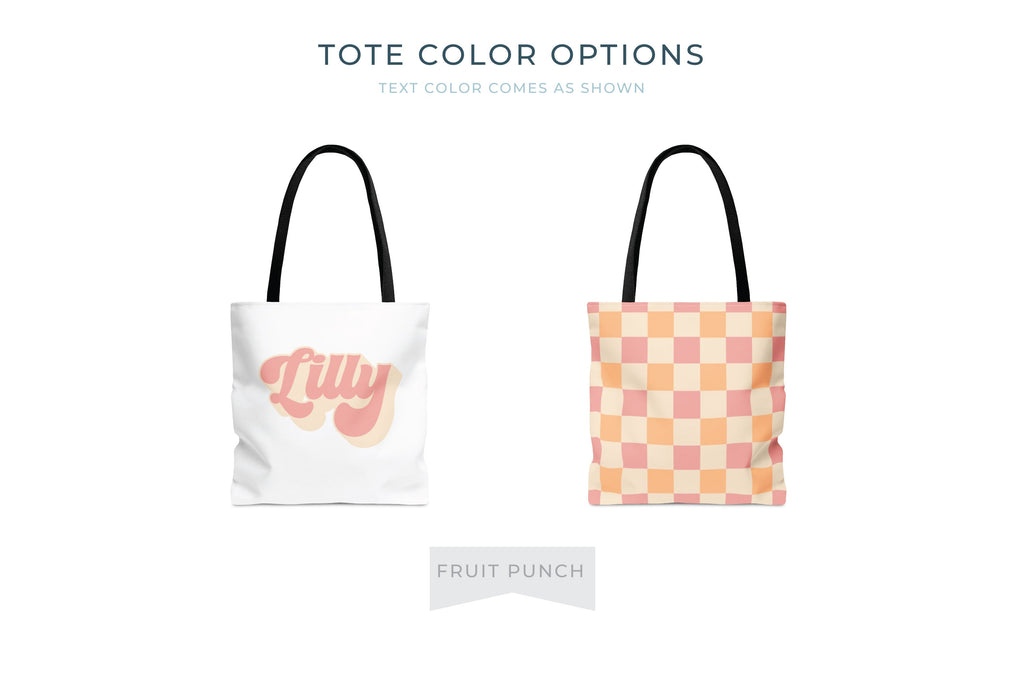 Personalized Checkered Tote Bag