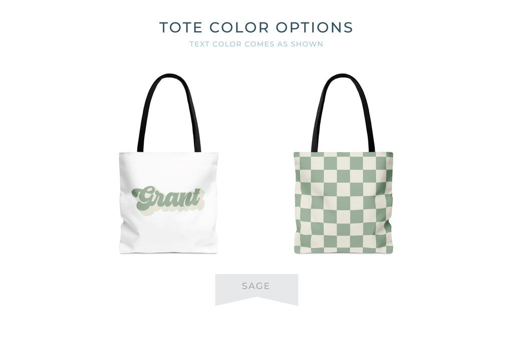 Personalized Checkered Tote Bag