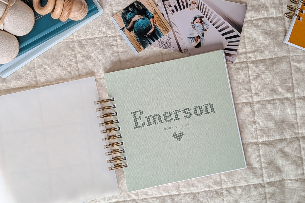 Cross Stitch Personalized Baby Memory Book