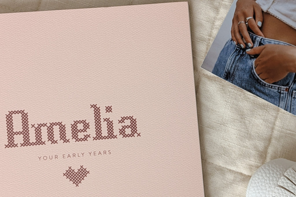 Cross Stitch Personalized Baby Memory Book