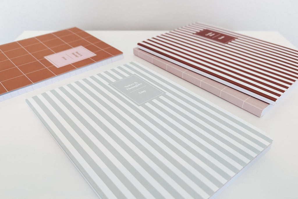 Grooved Notebook Soft Personalized Notebook: Grids & Stripes | Nuts & Bolts Paper Co ...