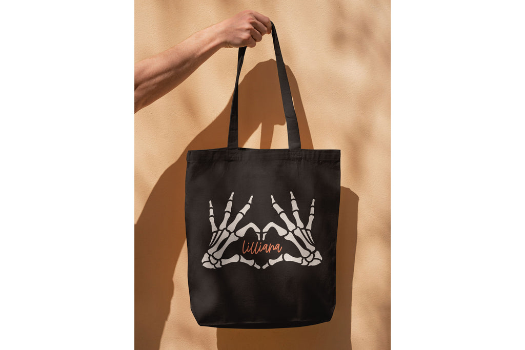 Trick-Or-Treat Tote Bag: Skeleton Heart