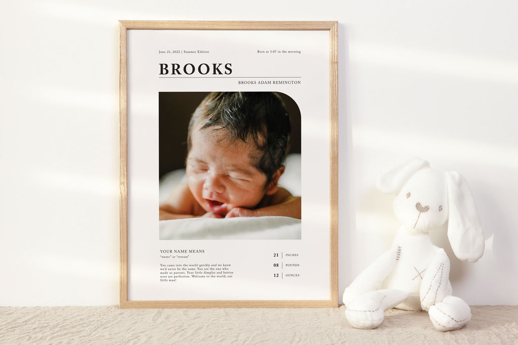 Newborn Birth Stats Art Print