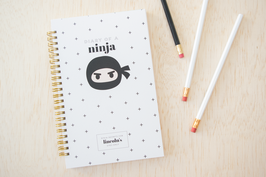 ninja notebook journal, notebooks and journals for kids, notebooks for school, notebooks for students, kids journals, cute notebooks