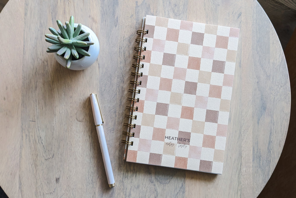 checkered retro notebook for mom hard or soft cover