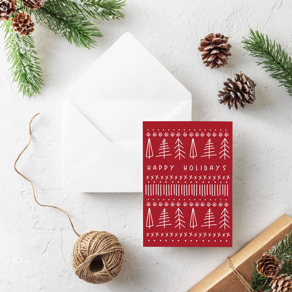 Scandinavian Christmas Tree Card Set